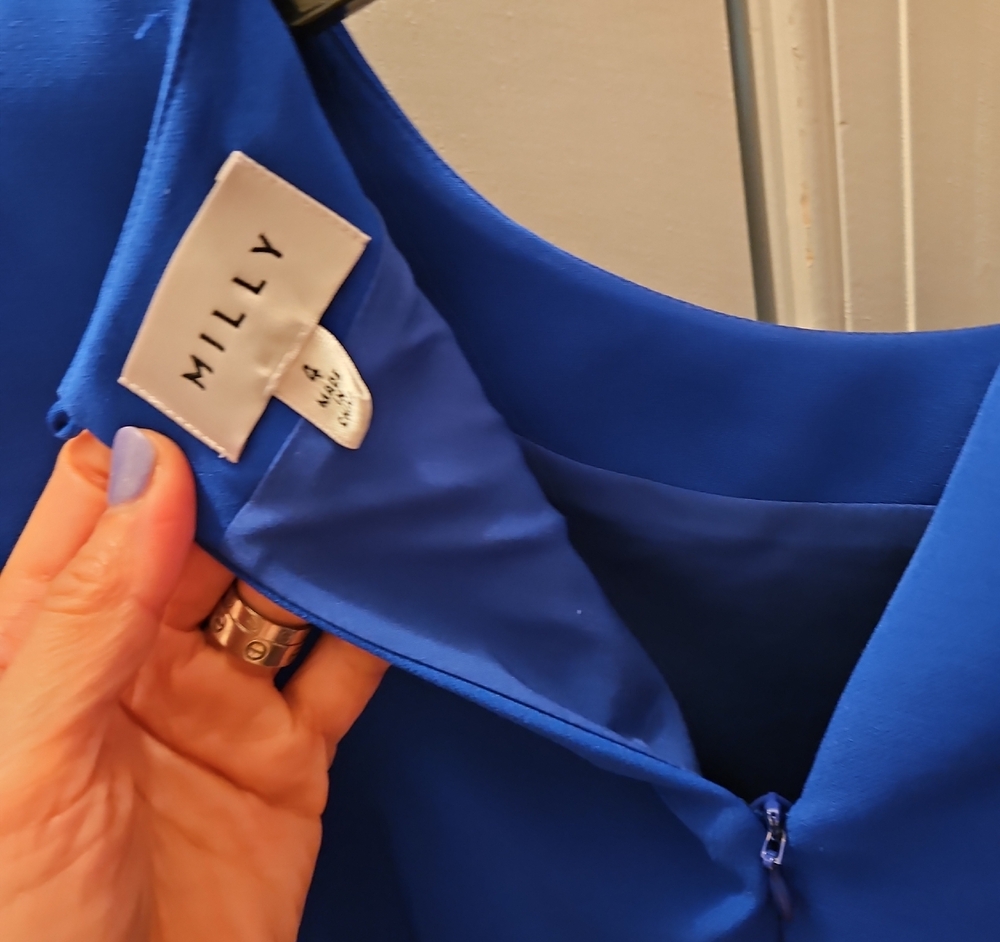 Milly One-Shoulder Dress in Vibrant Royal Blue